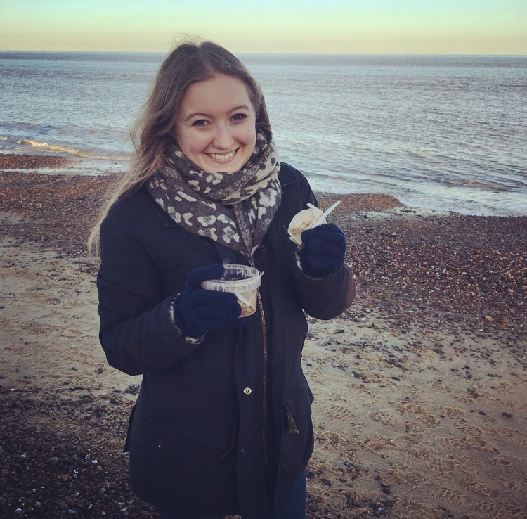 Picking up litter at the beach