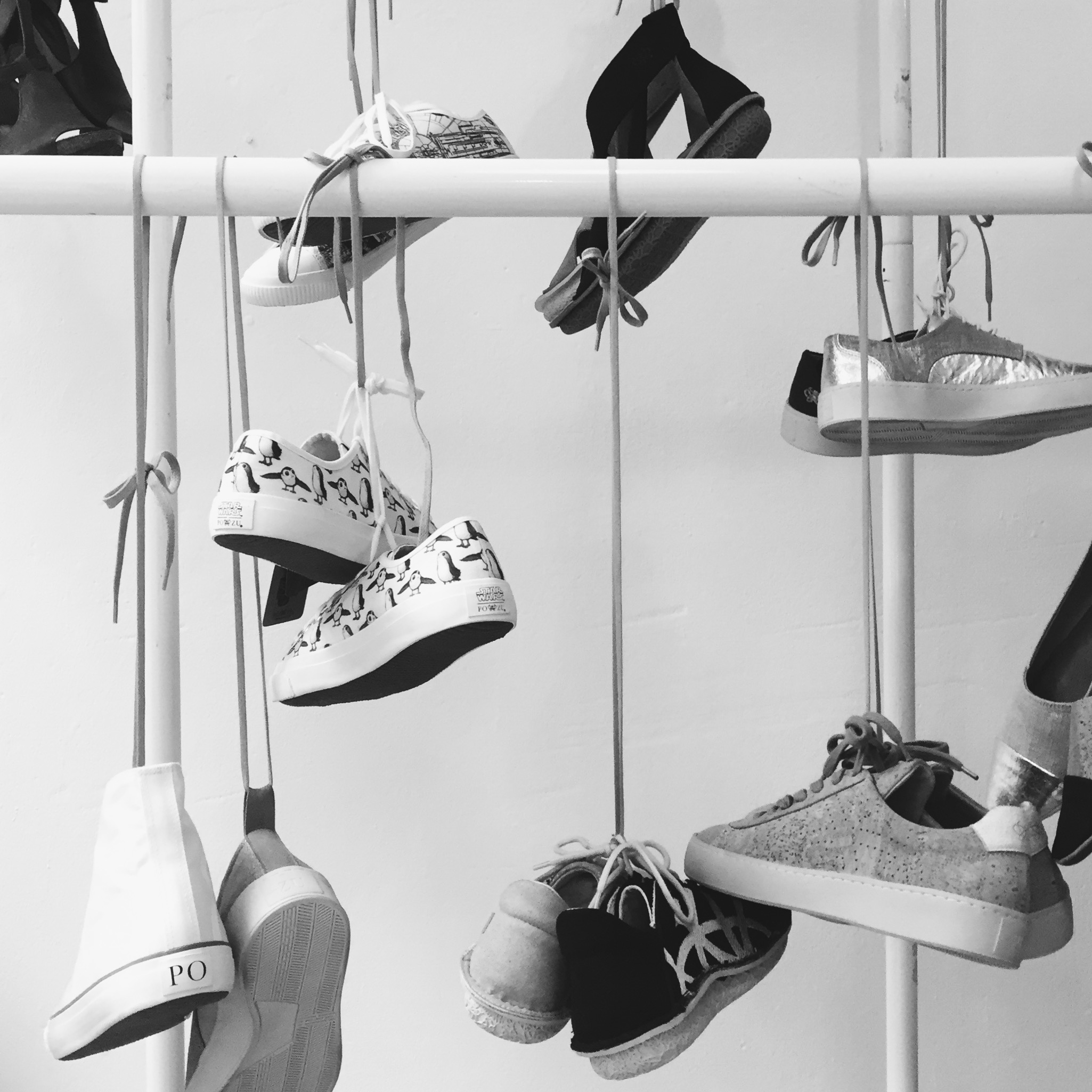 Pozu's vegan footwear collection on display